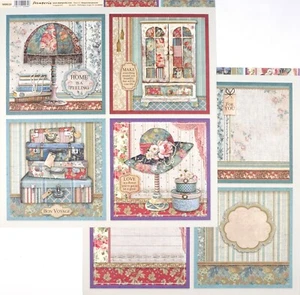 Álbum de recortes 10 hojas Stamperia 2 caras 12x12 - Pantalla floral y maleta - Imagen 1 de 1