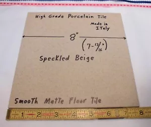 1 pc. Speckled: Smooth Porcelain Floor Tile 8" X 8" Light Beige + Gold Specks - Picture 1 of 10