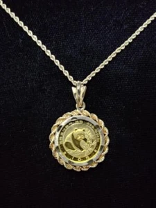 1988 1/10oz PANDA COIN 14K YELLOW GOLD NECKLACE 11.8g (CG1029842) - Picture 1 of 2