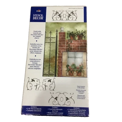 Plaid Wrought Iron Gate Stencil Decor 3-18" Stencils 26865 - Image 1 of 4
