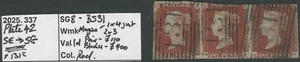 QV SG8 BS3 1d red trio PLATE 42 mixed condition as scan (337) - Picture 1 of 3
