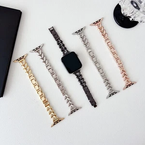 For Apple Watch Band 38/40/41mm Women Jewelry Metal Wristband Herringbone - Picture 1 of 12