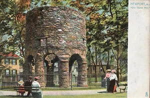 Antike Postkarte Ansicht von Newport RI alte Steinmühle ungeteilt unbesendet Tuck - Bild 1 von 2