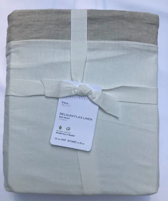 Falda de cama Pottery Barn belga de lino de lino natural COMPLETA 18" caída Foto 1 de 4
