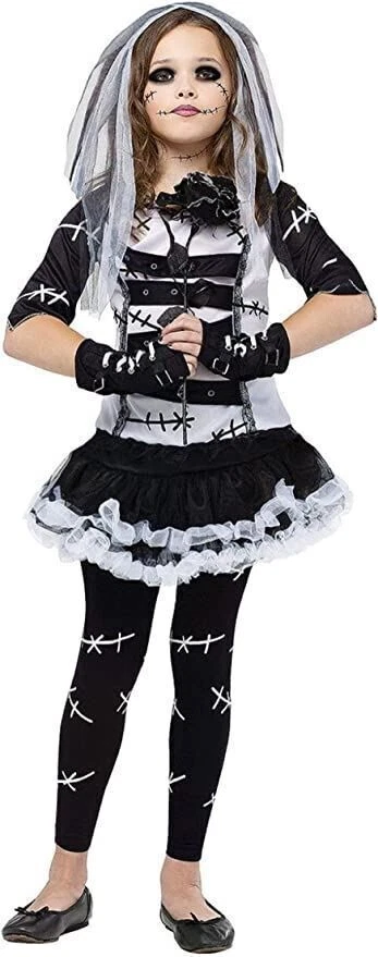 New Halloween Monster Bride Girls Costume Sm 4-6 - Image 1 of 1