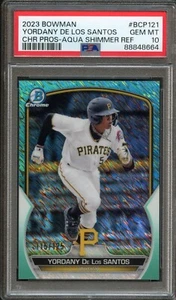 BB - 2023 Bowman Chrome - Aqua Shmr 115/125 - #BCP121 - Y. DeLosSantos - PSA 10 - Picture 1 of 2