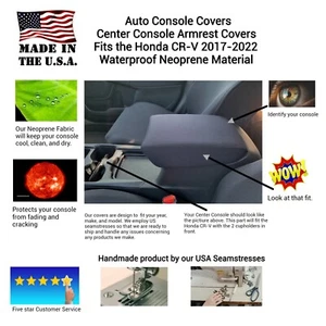 Auto Center Console Cover-NEOPRENE Custom Fit HONDA CR-V 2017-2022 (HCRV) - Picture 1 of 7