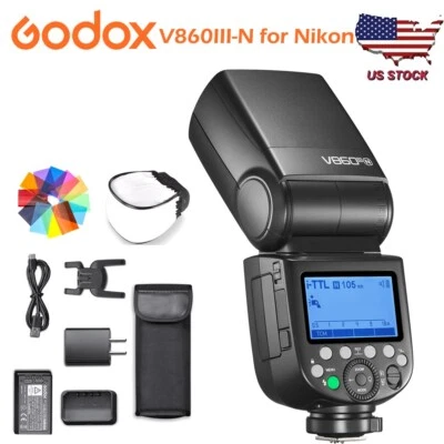 Godox V860III-N Flash for Nikon Camera Flash LED Modeling Light 2600mAh Battery - Image 1 of 4