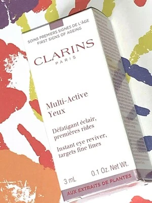 Clarins MULTI ACTIVE YEUX Instant Eye Reviver Targets Fine Lines NIB SAMPLE TUBE - Image 1 of 4