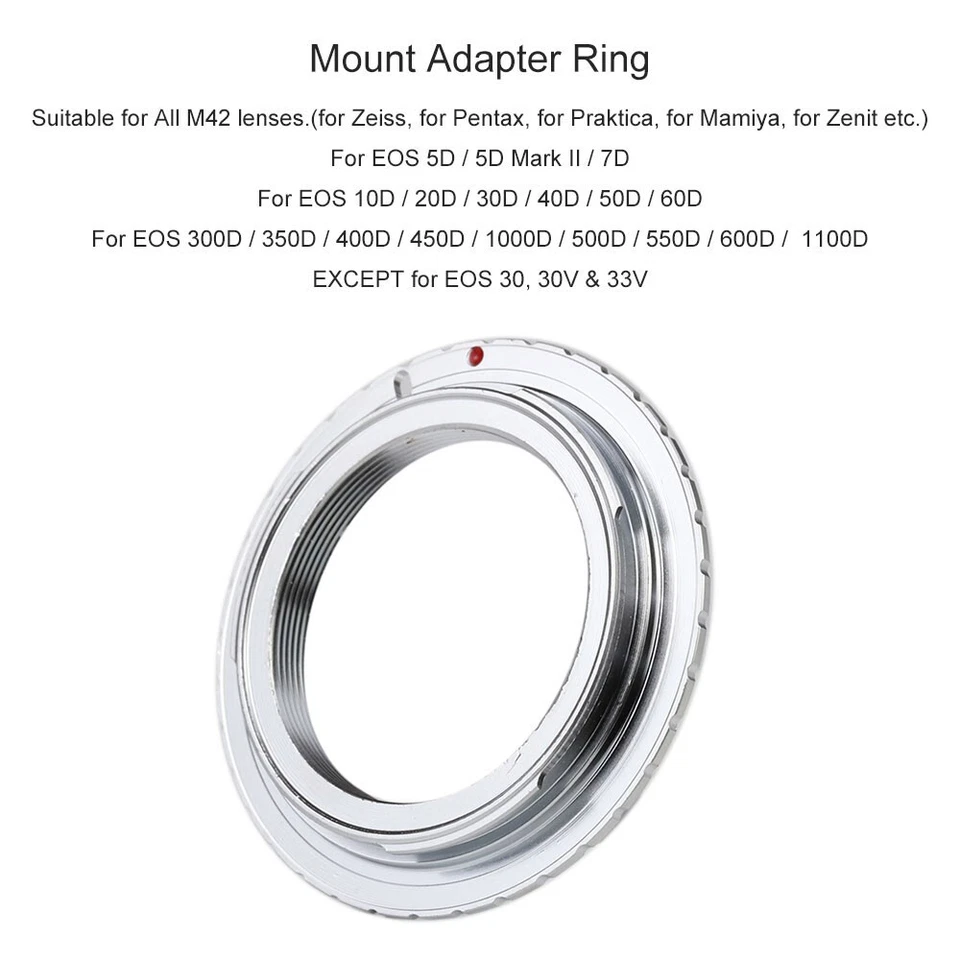 LINGOFOTO M42-EOS Metal Lens Mount Adapter Ring for M42 Mount Lens to EF Mount EOS Cameras