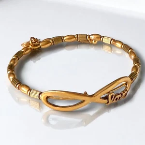 Alex and Ani Love Wrap Bracelet Gold Tone Infinity Knot Symbolic Vintage Y2K - Picture 1 of 8