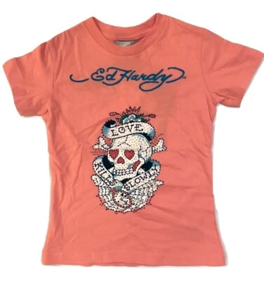 Camiseta Ed Hardy Niña LOVE KILLS SLOW con Estrás Talla 4 Foto 1 de 3
