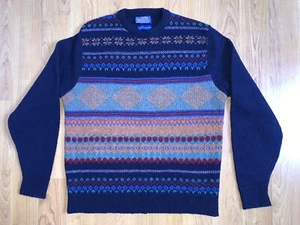 Vtg Pendleton Country Traditionals Men's Sz L Fair Isle Sweater Crewneck Wool  - Picture 1 of 4