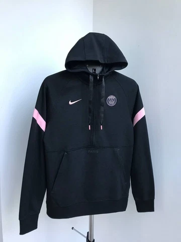 PARIS SAINT GERMAIN PSG 1/5 ZIP HOODIE JACKET NIKE CV9941-010 BLACK PINK MENS S Cover