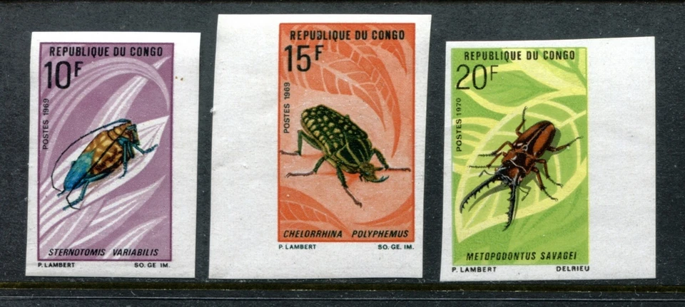 Congo 226-228, MNH, Insects beetles 1970. x25026 - Image 1 of 1
