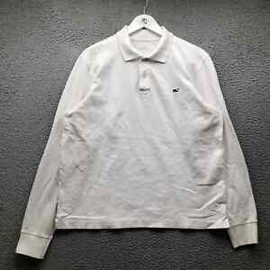Vineyard Vines Polo Shirt Men's Medium M Long Sleeve Embroidered Logo White