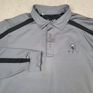 Under Armour Pine Hurst Logo Shirt Mens Gray Large Long Sleeve Polo Golf - Picture 1 of 10