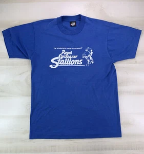 Vintage Single Stitch Screen Stars Royal Lipizzaner Stallions Graphic T Shirt L - Picture 1 of 11
