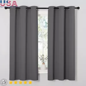 Thermal Insulated Blackout Curtains Grommet Panels Noise Reduction Energy Smart - Picture 1 of 10