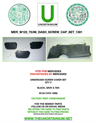 JUEGO DE TORNILLOS BAJO TABLERO PARA MERCEDES BENZ W123 75/86 (CANTIDAD 3) Foto 1 de 4