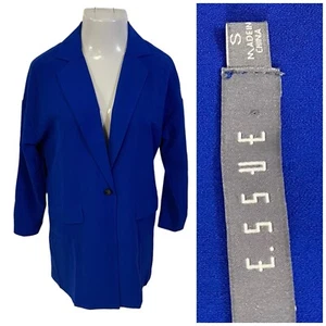 E. ssue Blazer Damen Small Blau Jacke Basic Minimalistisch Arbeit Büro Freizeit - Bild 1 von 15