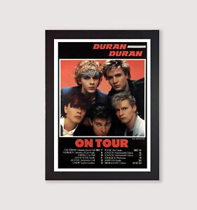 Framed Duran Duran Reproduction Tour Poster Print Wall Art 1980s New Romantic