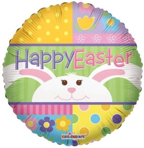 Dos globos de aluminio Happy Easter Peek-A-Boo Bunny de 9" - solo relleno de aire - Imagen 1 de 1