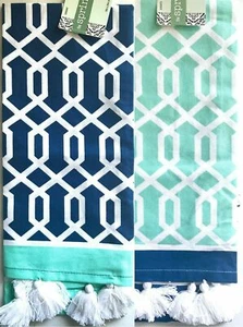 Küche Kochtuch Blau, Aqua & Weiß Gitter Küchentuch Baumwolle 26" x 16" - Bild 1 von 3