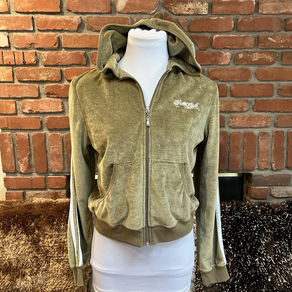 Chaqueta sudadera con capucha de diseñador vintage HALE BOB verde claro pista de carreras talla pequeña Foto 1 de 4