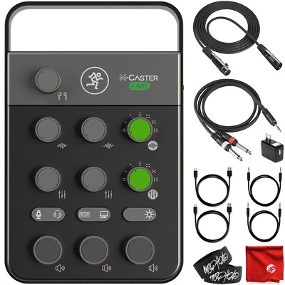 Mackie M-Caster Live Portable USB Streaming Recording Mixer with Cable Bundle - Image 1 of 4