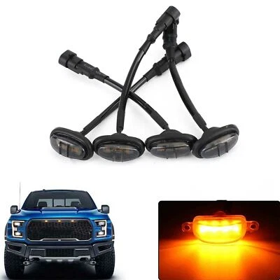4Pcs Bapmic Black Wheel Fender Signal Led Light Fit Ford F-150 Raptor 17-19 U4 - Imagem 1 de 4