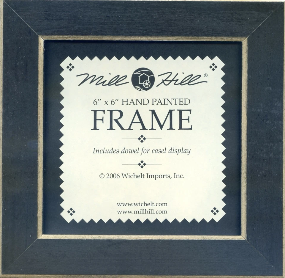 Matte Black Solid Color Gold Trim Mill Hill 6 x 6 Wooden Frame GBFRM1