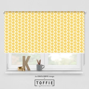 267- Chunky Arrows Yellow Roller Blind - various sizes, blackout FREE UK P&P - Picture 1 of 4