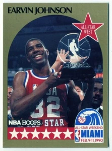 1990-91 NBA Hoops #18 Magic Johnson Los Angeles Lakers All-Star - Picture 1 of 2