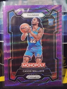 2023-24 Panini Prizm Monopoly #63 Cason Wallace Purple Wave RC OKC Thunder - Picture 1 of 2