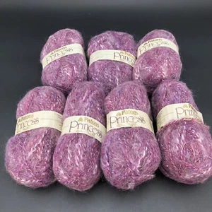 Lot of 7 Patons Princess 1 3/4 oz (50g) Skeins Color 7865 Lavender Purple France - Picture 1 of 6