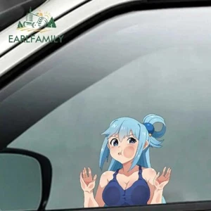 EARLFAMILY 5.1”Funny Girl Against Glass Waterproof Anime Car Stickers for Window - Picture 1 of 5