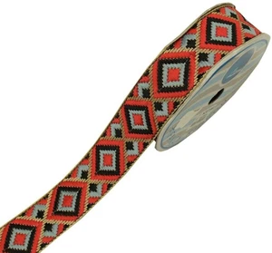 3 Yard 30MM Sari Border Indian Craft Trim Sewing Ribbon Lace Edging Tape Red - Picture 1 of 5