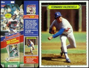 1983 Topps Baseball Stickers - Empty Display Box-SCARCE Fernando Valenzuela Card - Picture 1 of 1