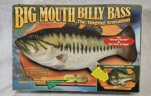 NUOVO IN SCATOLA Vintage Big Mouth Billy Bass Singing Fish 1998 Motion Activated Gemmy - Foto 1 di 9