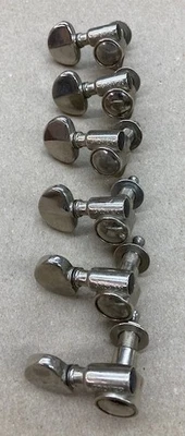 6 afinadores de botellas de leche de guitarra Grover vintage níquel + lavadoras y casquillos PAT PEND Foto 1 de 4