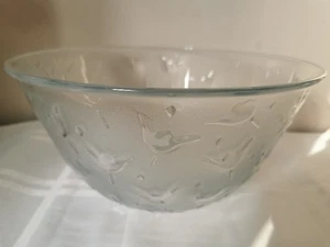 GRAN CUENCO VINTAGE BONITO CRISTAL TRANSPARENTE CON PATRÓN DE TULIPÁN TEXTURIZADO 30 cm - Imagen 1 de 7