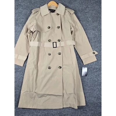London Fog Women's Classic Double Breasted Belted Trench Coat Stone Size L Stone - Image 1 of 4