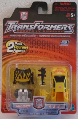 Transformers Robots in Disguise Hot Shot & R.E.V. RID 2-Pack Hasbro Race Car - Image 1 of 2