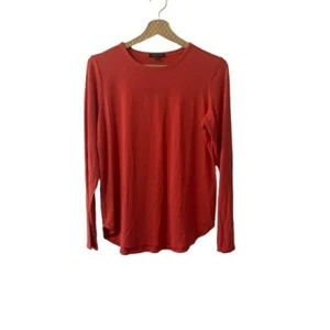 Eileen Fisher Vibrant Red Long Sleeve Top Size M - Picture 1 of 12