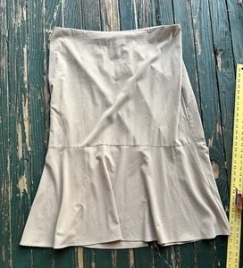 Gonna Asley Stewart taglia 24 più marrone ufficio casual svasata lunga maxi elegante chiesa - Foto 1 di 5