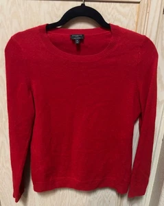 Talbots Pure 100% Cashmere Pullover Small Petite Red Rundhals Damen - Bild 1 von 12