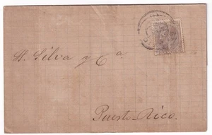 España 1880 - Carta Madrid a Puerto Rico - Fechador Madrid - Picture 1 of 2