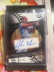 2025 Topps Chrome Jordan Walker Chromographs Black 1/10 Auto SSP First on Print - Foto 1 di 6