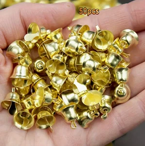 50pcs Small Gold Jingle Bells – Craft Decoration Bells for Christmas DIY & Party - Picture 1 of 1